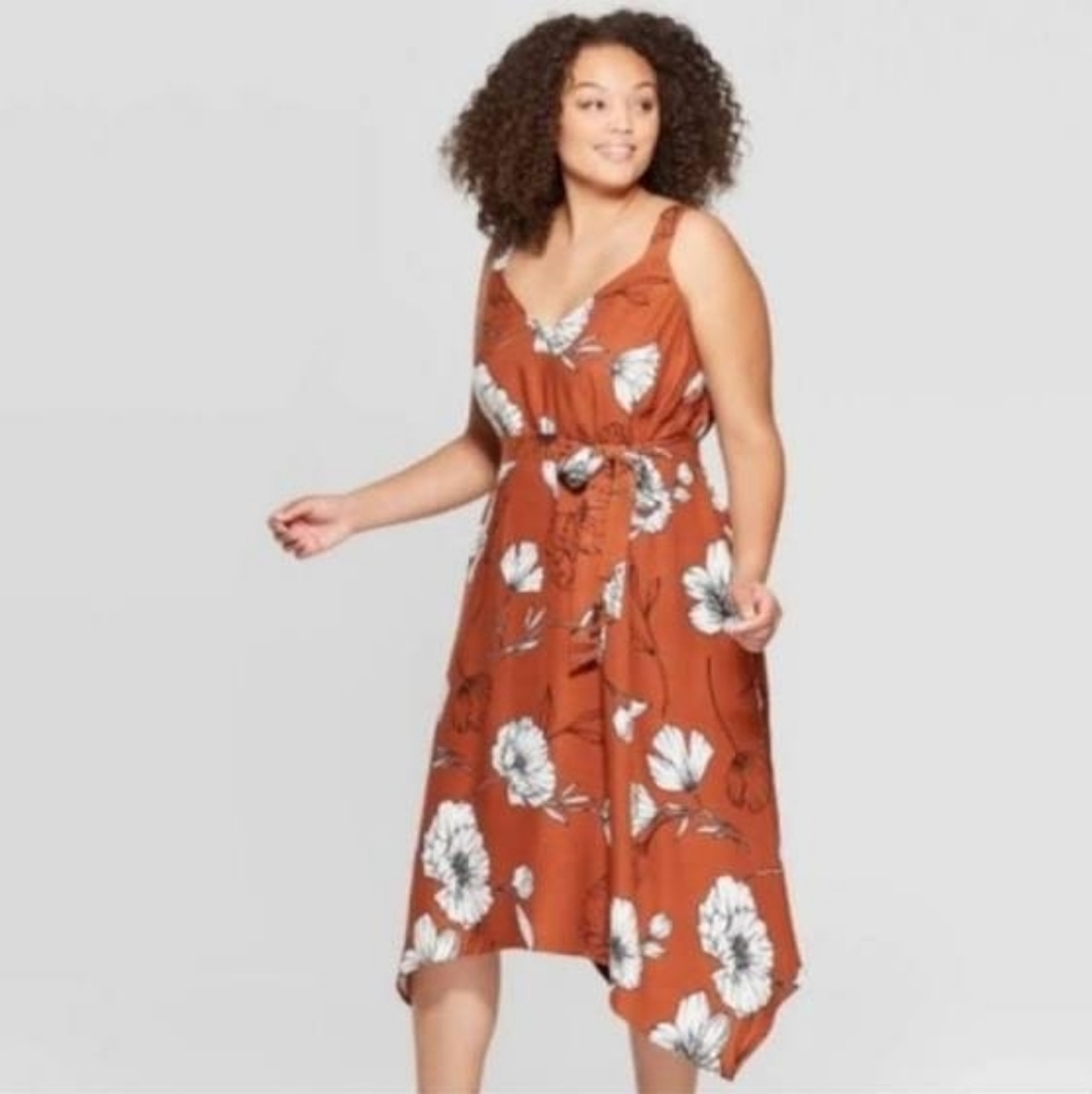 Ava & Viv Floral Sleeveless V-neck Dress